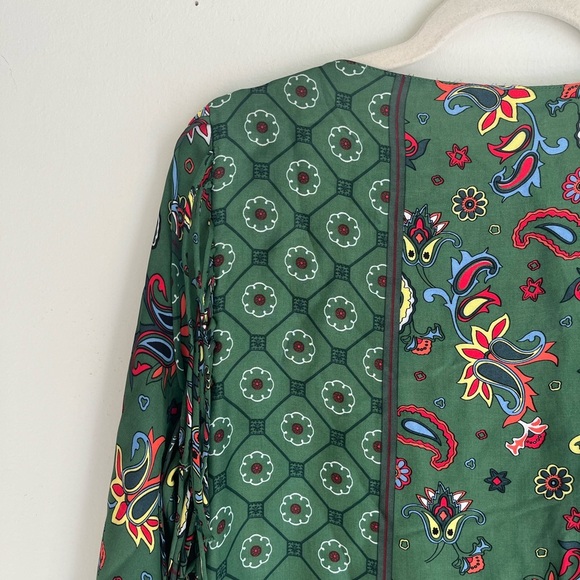 ZARA Green Paisley Fringe Tunic Dress Size Small - Picture 6 of 6